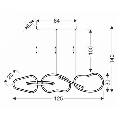 Candellux Anneli lampa wisząca 45 W złota 34-35646
