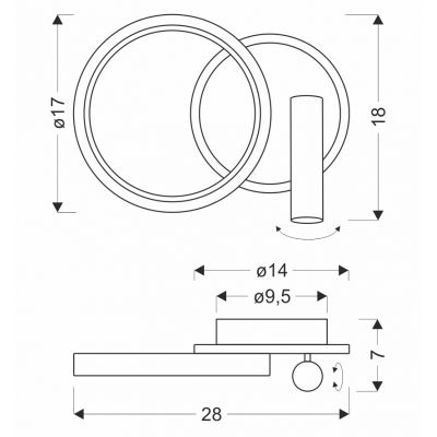 Candellux Monet kinkiet 1x18 W biały-złoty 22-35677