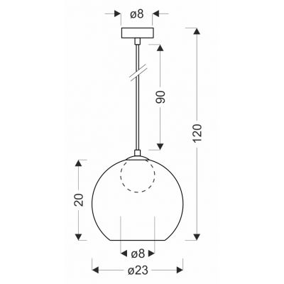 Candellux Brin lampa wisząca 1x15 W czarna-przydymiona 31-38333