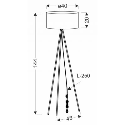 Candellux Shanti lampa stojąca 1x40 W beżowa 51-38760