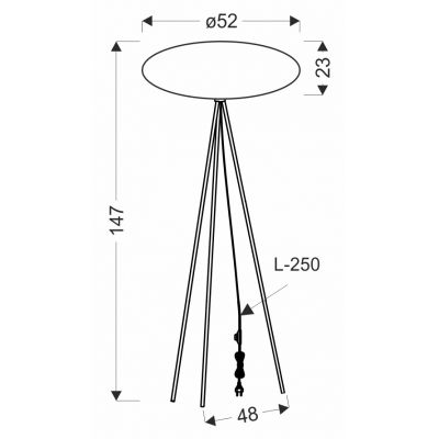 Candellux Cafee lampa stojąca 1x40 W czarna-brązowa 51-42026
