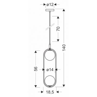 Candellux Cordel lampa wisząca 2x28 W grafitowa 32-44051