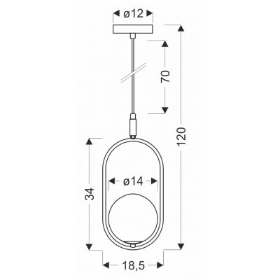 Candellux Cordel lampa wisząca 1x28 W grafitowa 31-44068