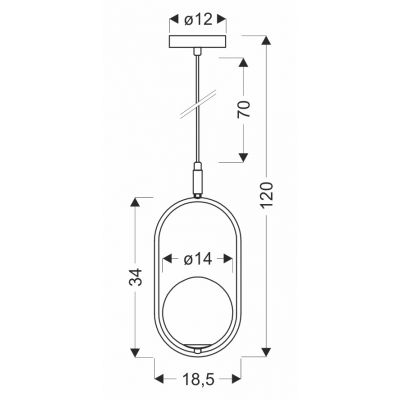 Candellux Cordel lampa wisząca 1x28 W mosiądz 31-44099