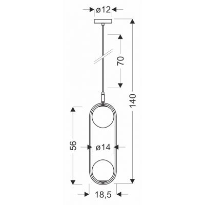 Candellux Cordel lampa wisząca 2x28 W mosiądz 32-44105
