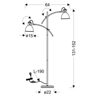 Candellux Zumba lampa stojąca 2x40 W biała 52-72672