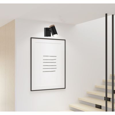 Candellux Lagos kinkiet 1x15W czarny/drewno 91-13705