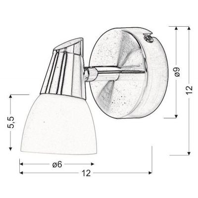 Candellux Selia kinkiet 1x40W nikiel mat/biały 91-69979