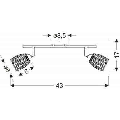 Candellux Shiba lampa podsufitowa 2x15W chrom/przezroczysty 92-13392