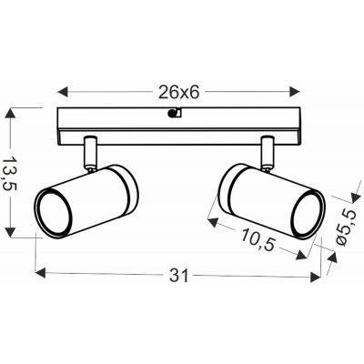 Candellux Lagos lampa podsufitowa 2x15W czarny/drewno 92-13712