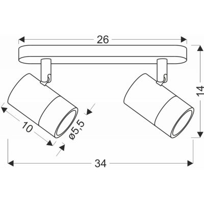 Candellux Tobi lampa podsufitowa 2x15 W czarna 92-27429