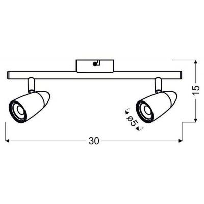 Candellux Liberty lampa podsufitowa 2x4W LED chrom 92-49575