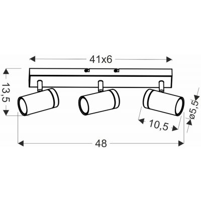 Candellux Lagos lampa podsufitowa 3x15W czarny/drewno 93-13729