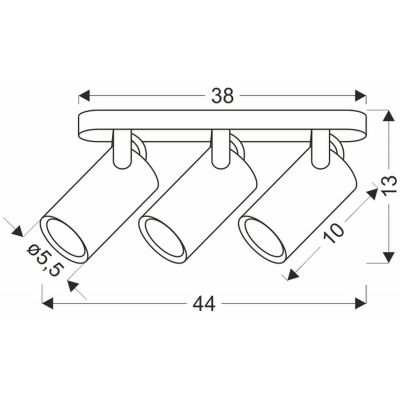 Candellux Gary lampa podsufitowa 3x15 W czarna 93-28136