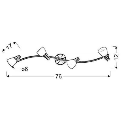 Candellux Selia lampa podsufitowa 4x40W nikiel mat/biały 94-70005