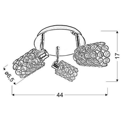 Candellux York lampa podsufitowa 3x40W chrom/kryształ 98-00125