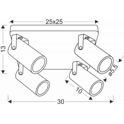 Candellux Gary lampa podsufitowa 4x15 W czarna 98-28143