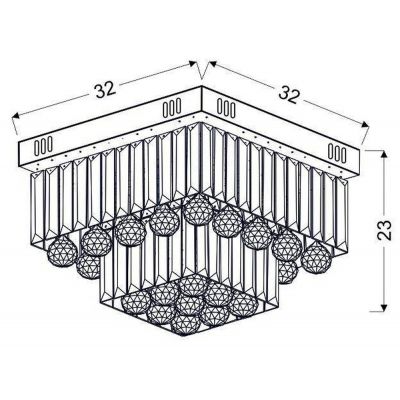 Candellux Carmina lampa podsufitowa 18W LED chrom/kryształ 98-44716