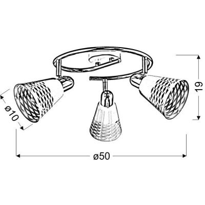 Candellux Discovery lampa podsufitowa 3x40W chrom/biały 98-62185