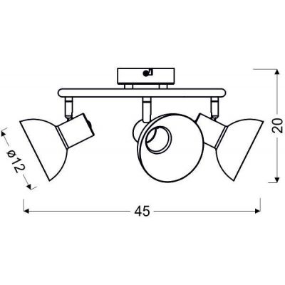 Candellux Diso lampa podsufitowa 3x40W czarny/złoty 98-63434