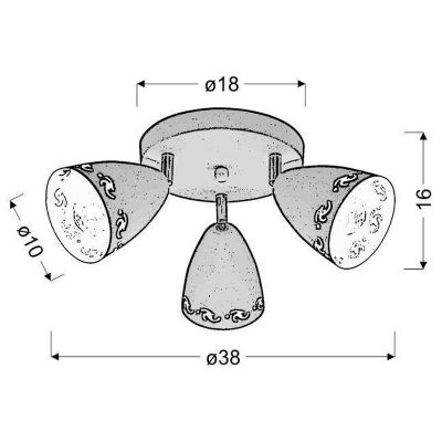 Candellux Coty lampa podsufitowa 3x40W biały mat 98-67135