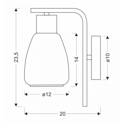 Candellux Moldo kinkiet 1x40 W czarny-przydymiony 21-35097