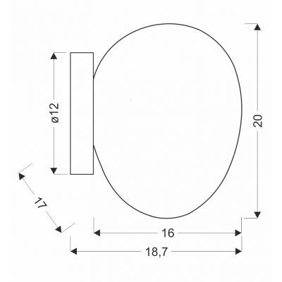 Candellux Stones plafon 1x40 W biały-czarny 21-35196