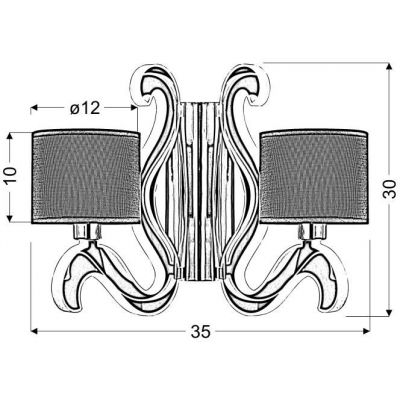 Candellux Ambrosia kinkiet 2x40 W miedź 22-33529