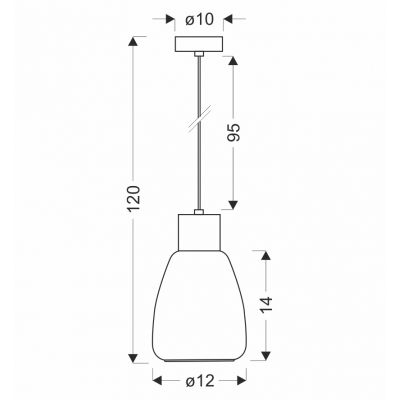 Candellux Moldo lampa wisząca 1x40 W bursztynowa 31-35073