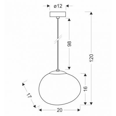 Candellux Stones lampa wisząca 1x40 W biała-czarna 31-35127