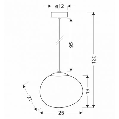 Candellux Stones lampa wisząca 1x40 W biała-czarna 31-35134