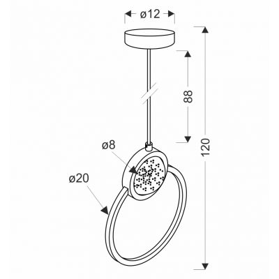 Candellux Lacrima lampa wisząca 1x15 W czarna 31-35592