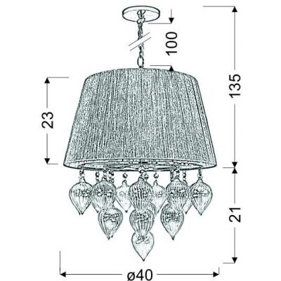 Candellux Elissa lampa wisząca 3x40 W beżowa 33-04567