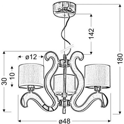 Candellux Ambrosia lampa wisząca 3x40 W miedź 33-33888