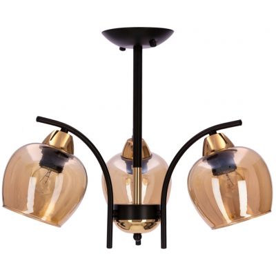 Candellux Merra lampa wisząca 3x40 W czarna-bursztynowa 33-35318