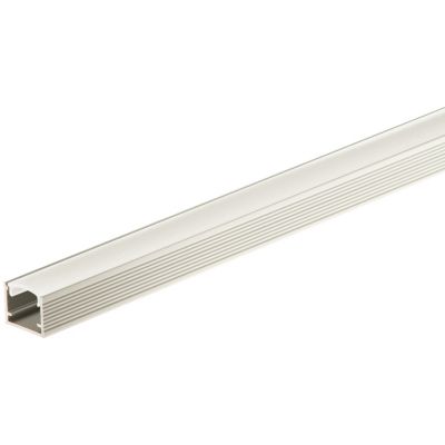 Cezar profil aluminiowy do taśmy LED prosty 14x12 mm z osłonką mleczną 100 cm srebrny 805813