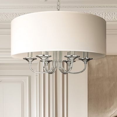 CosmoLight Abu Dhabi lampa wisząca 6x40 W biała-chrom P06512CH-WH
