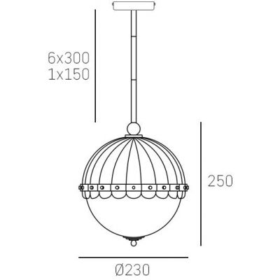 CosmoLight Pralines lampa wisząca 1x40W biały/czarny/mosiądz P01213BK