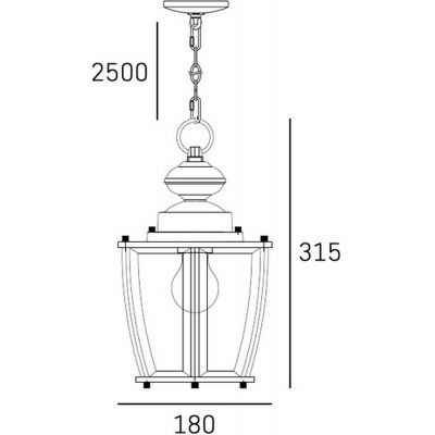 CosmoLight Nuuk lampa wisząca zewnętrzna 1x60W brązowy mat P01654BZ