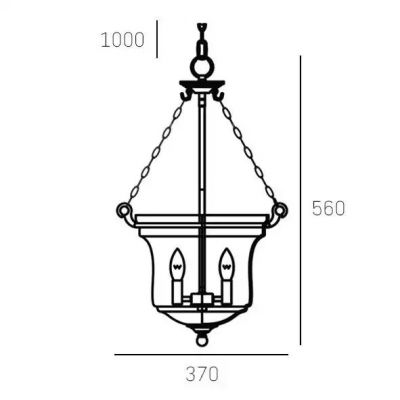 CosmoLight Prague lampa wisząca 3x40W chrom P03950CH