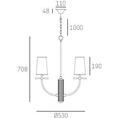CosmoLight Bow lampa wisząca 4x40W biała/czarna P04183BK