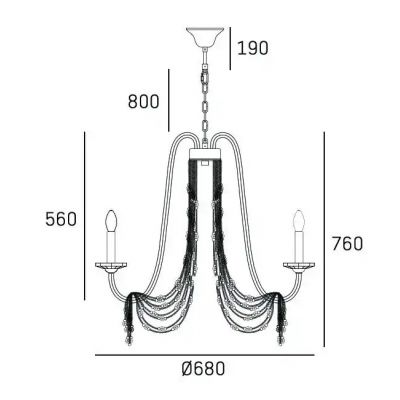 CosmoLight Madrid lampa wisząca 5x60W szampan/kryształ P05165CP