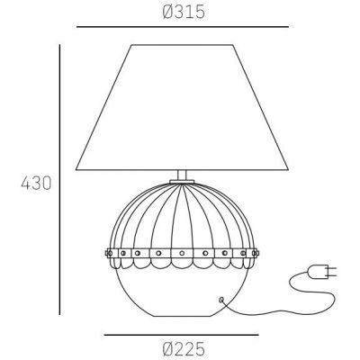 CosmoLight Pralines lampa stołowa 1x40W biały/czarny/mosiądz T01275BK