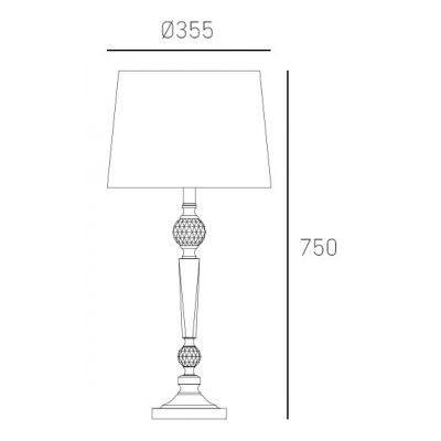CosmoLight Charlotte lampa stołowa 1x40W chrom/biały T01295WH