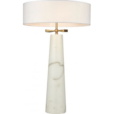 CosmoLight Bow lampa stołowa 2x40W biały/marmur/mosiądz T02114BR