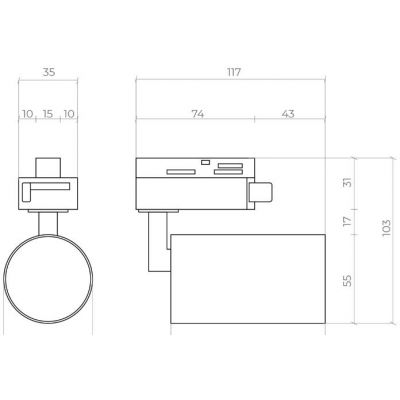 DPM lampa do szynoprzewodów 1x60 W czarny STR-GU10-B