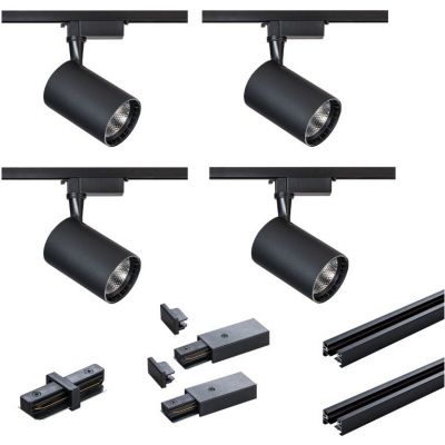 DPM zestaw szynoprzewód z reflektorami 4x15 W czarny STR-4X15W-B