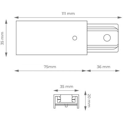 DPM zestaw szynoprzewód z reflektorami 4x5 W czarny STR-4X5B