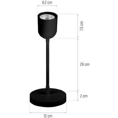 DPM kinkiet 1x4 W czarny R4T-4W-B
