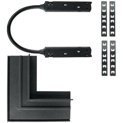 DPM M-Line łącznik kątowy do szyny magnetycznej wewnętrzny podtynkowy czarny MTL-R-IL-B